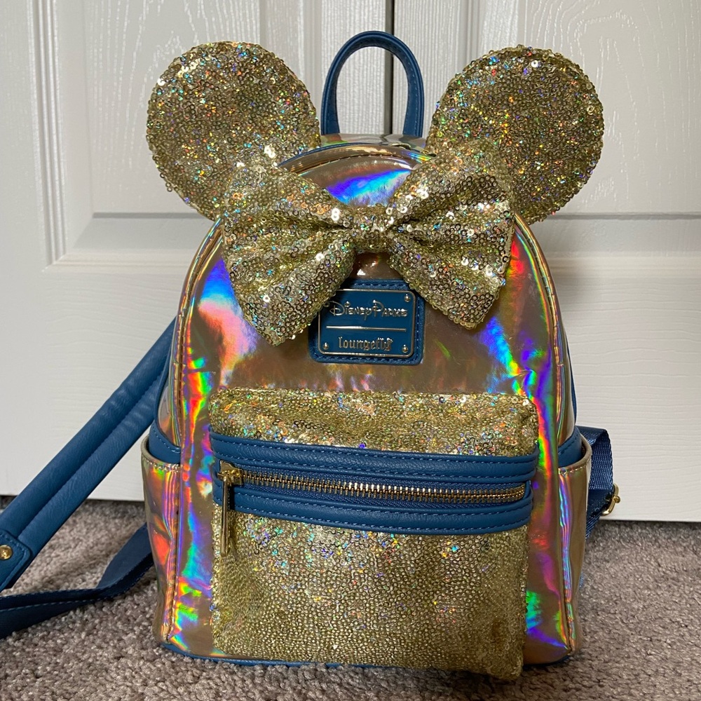 50th Anniversary EARidescent Shimmer Loungefly Mini Backpack Excellent Condition